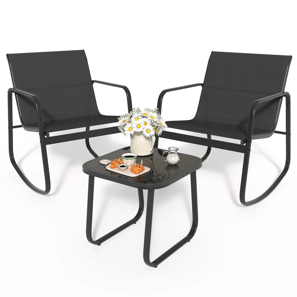 3-Piece Outdoor Patio Furniture Set Brown Z894196