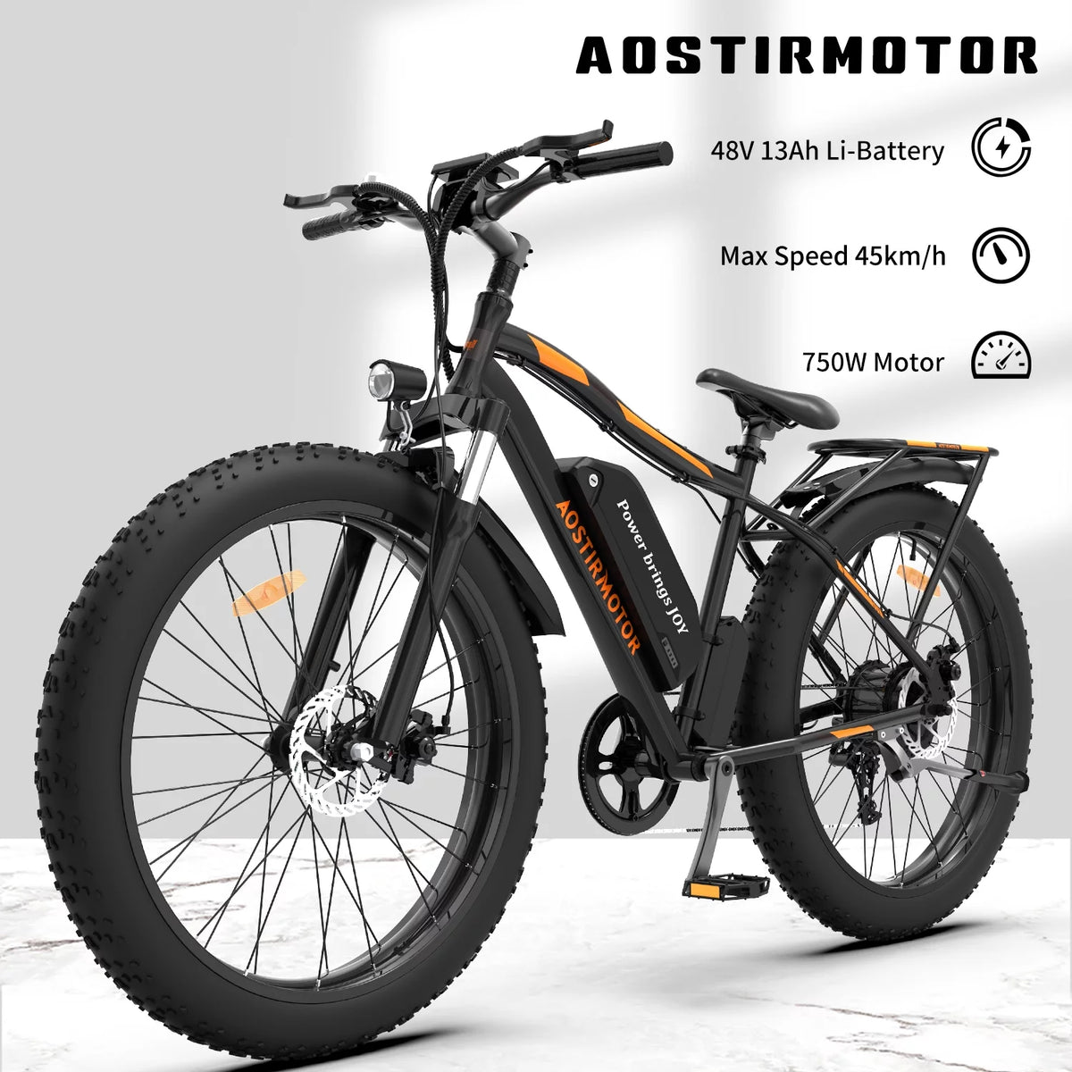 749W 48V 13AH Electric Mountain Bike with Rack T22825