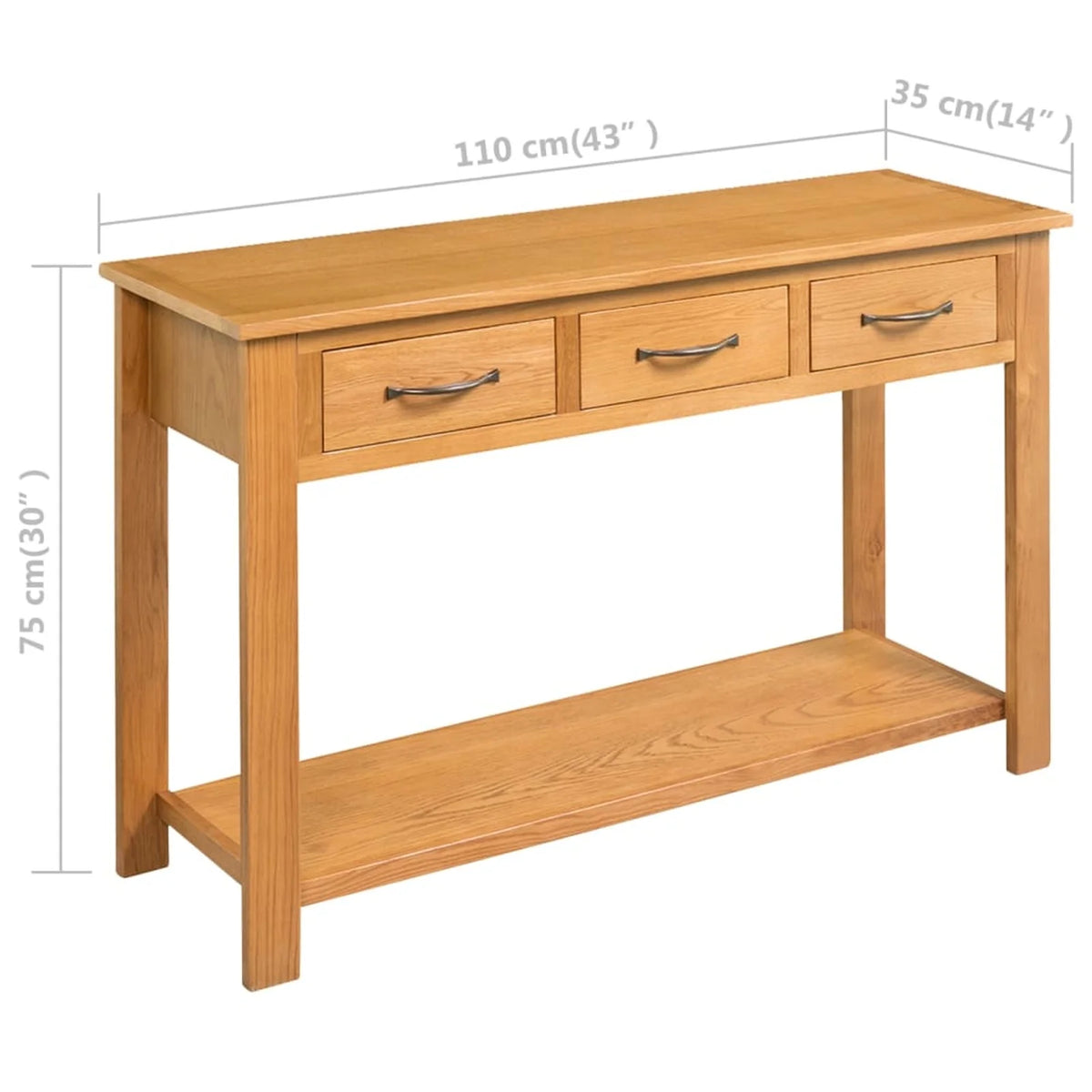 Solid Oak Wood Console Table B319