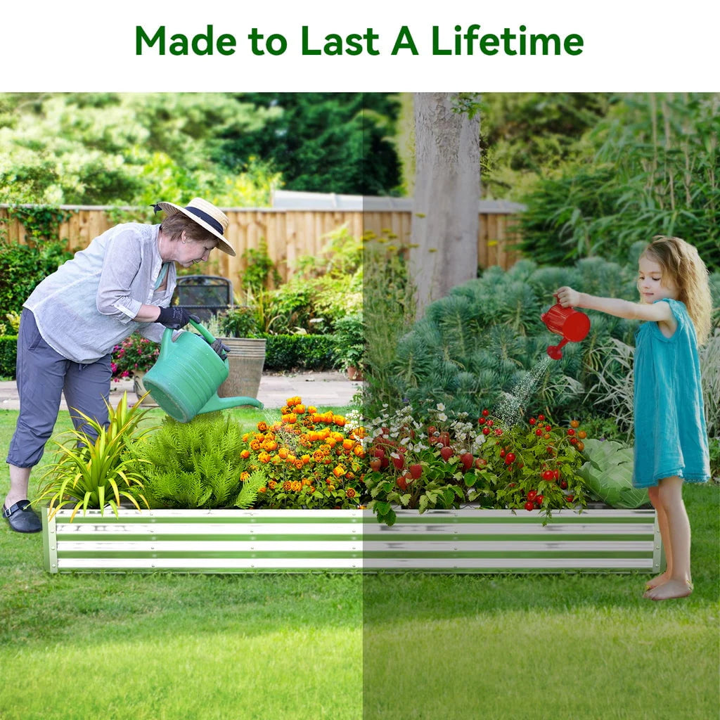 9x3x1 ft Galvanized Raised Garden Bed 2 Pack N983824