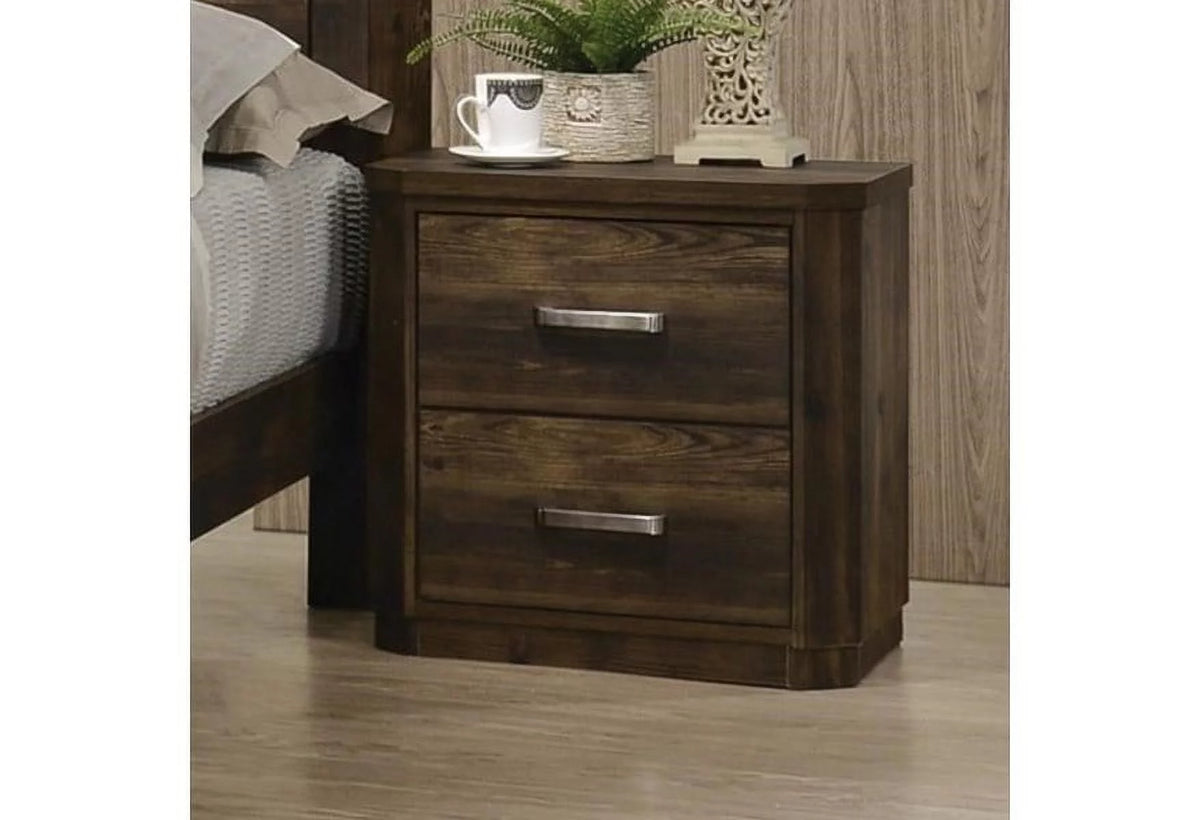 Rustic Walnut Nightstand D771042