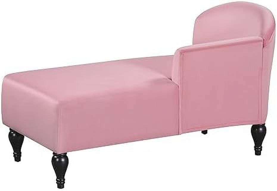 White Vintage Velvet Chaise Lounge Chair with Solid Wood Legs H8970