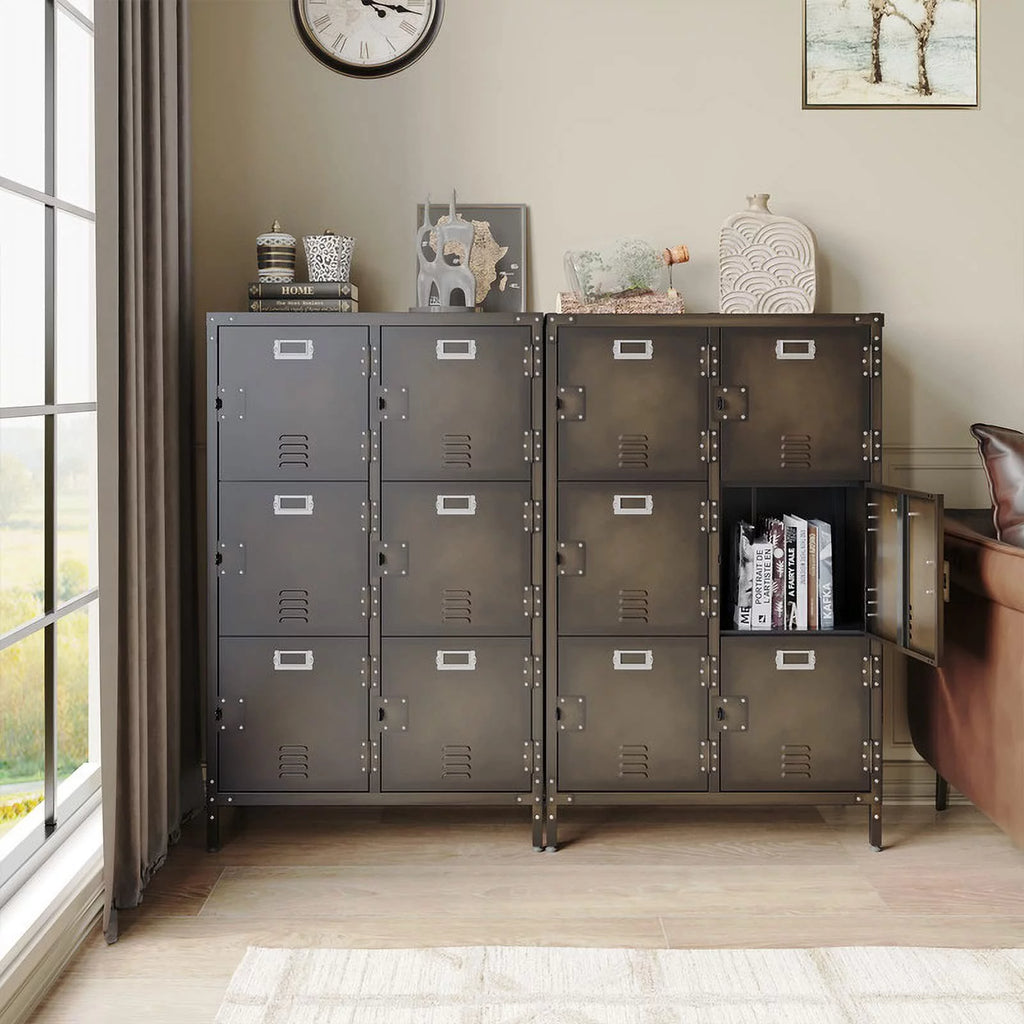 Metal Storage Locker with 6 Compartment Lockable Doors E718995