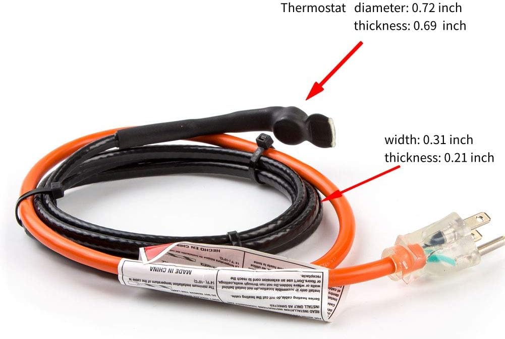 80-feet Pipe Heating Cable with Built-in Thermostat X69595