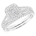 Emerald-Cut Double Halo Engagement Ring D4418