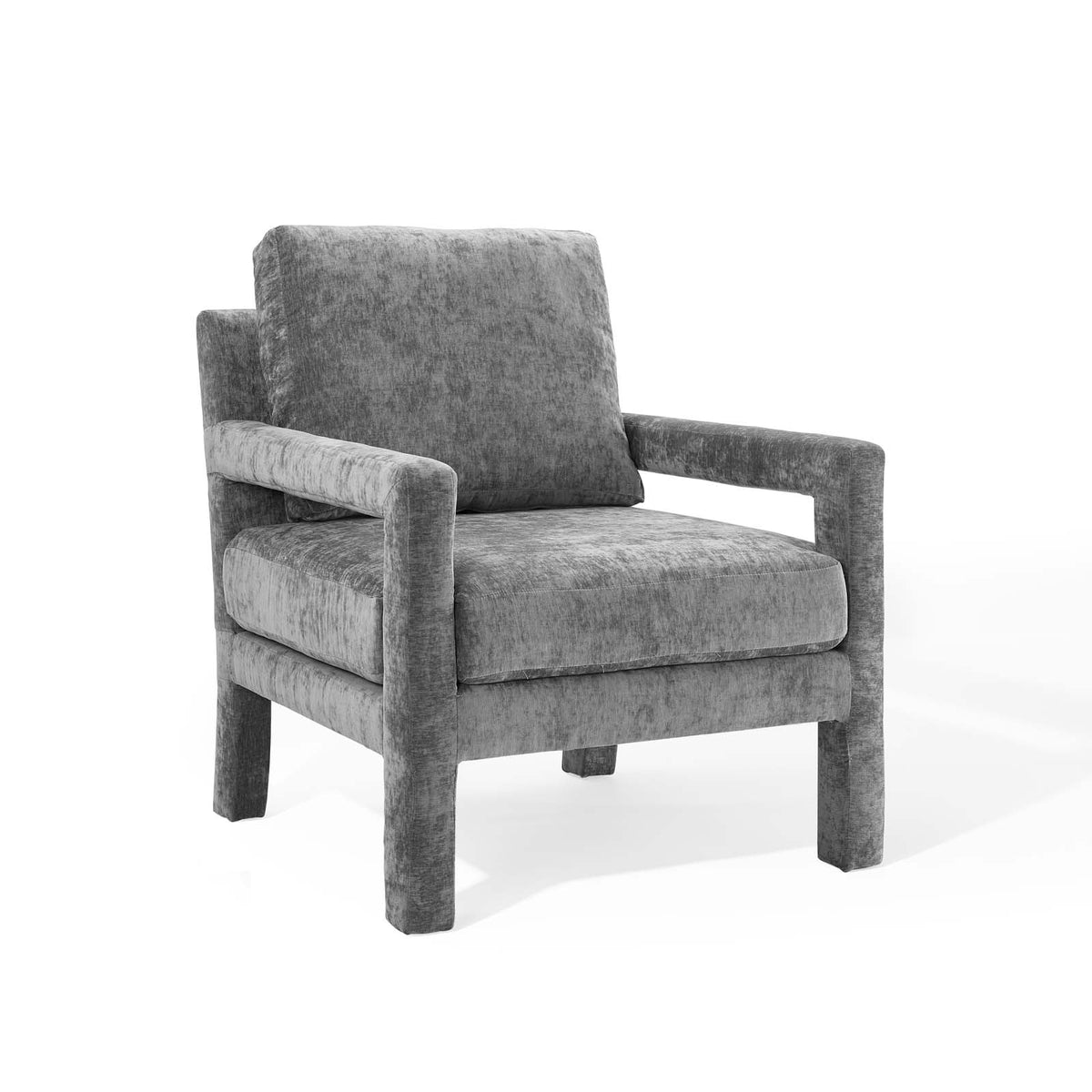 Gray Crushed Velvet Armchair B7198