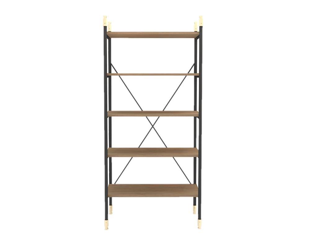 Brown Wood 5-Shelf Bookshelf F569362