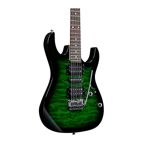 Transparent Green Burst 6 String Solid-Body Electric Guitar L3950