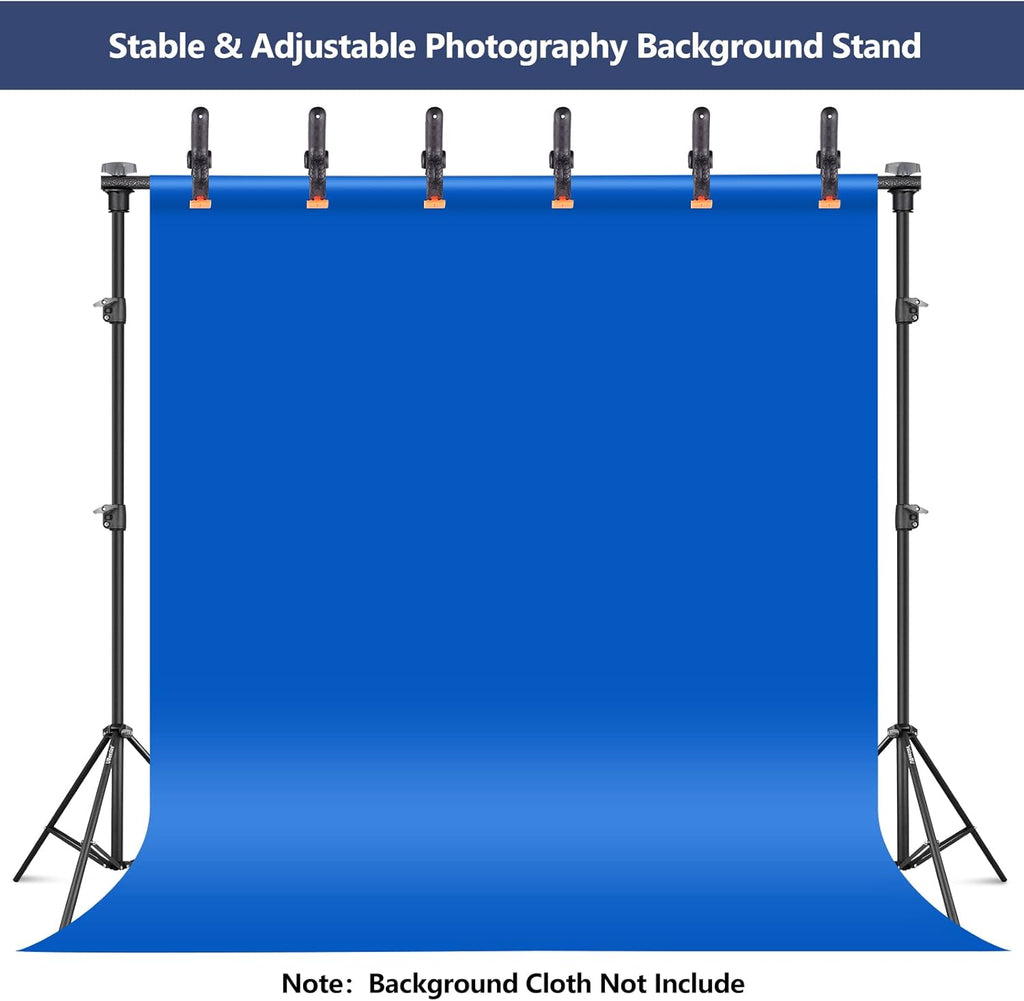 Photo Backdrop Stand System Kit, 7 x 10 ft Adjustable with Clamps, Crossbars, Sandbags, Carrying Bag A95204