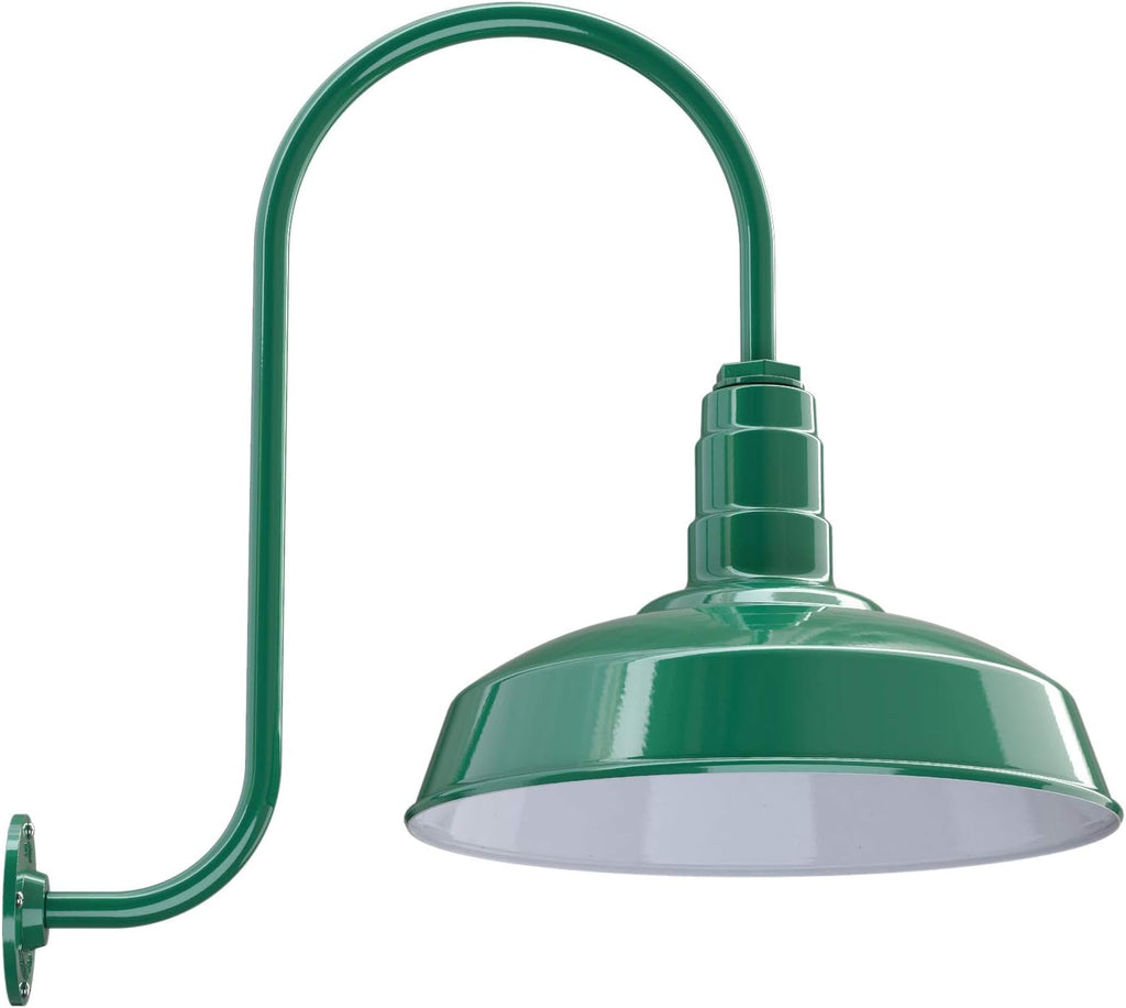 16 Dome Gooseneck Galvanized Outdoor Wall Mounted Barn Light J45616