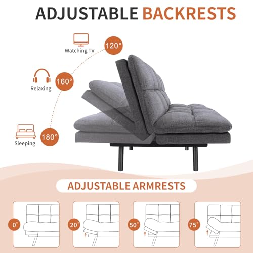 Black Memory Foam Convertible Sofa Bed F71660