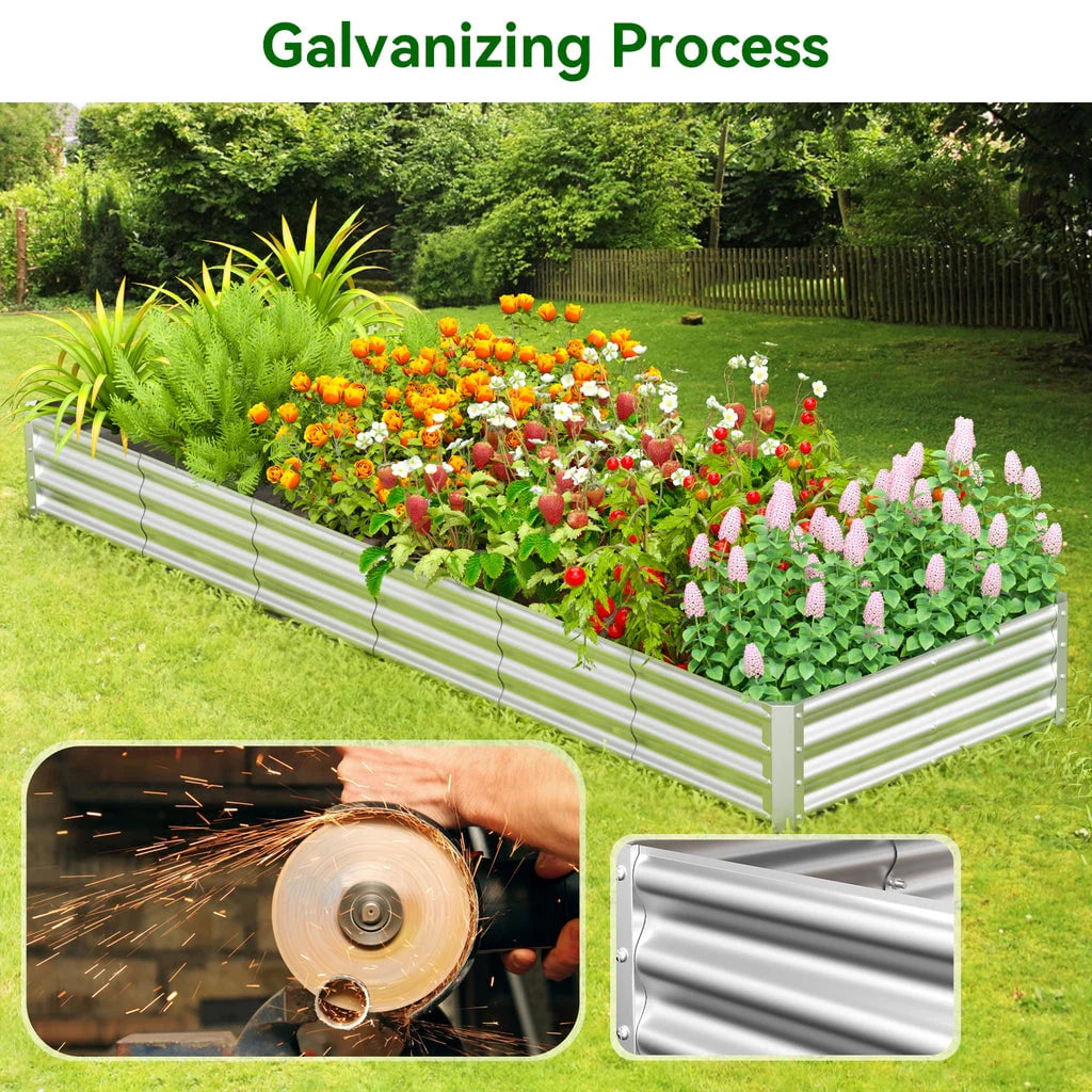 9x3x1 ft Galvanized Raised Garden Bed 2 Pack N983824