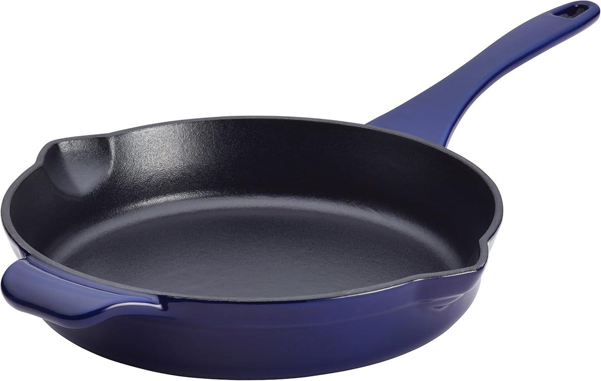 10 Inch Enameled Cast Iron Skillet with Pour Spouts C318