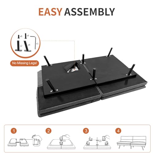 Black Memory Foam Convertible Sofa Bed F71660