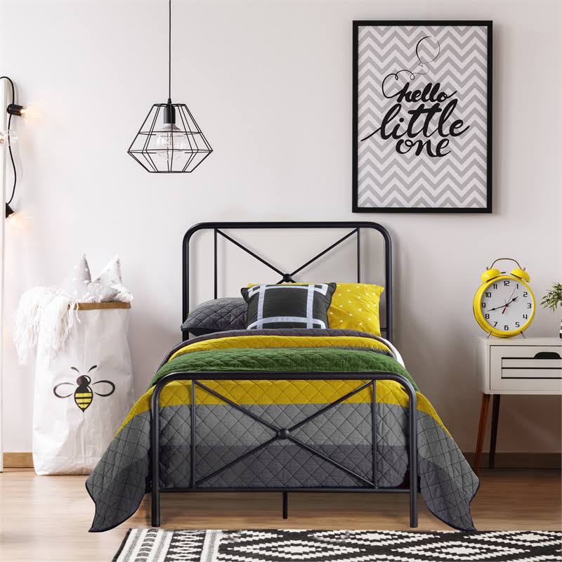Black Metal Twin Bed T6219