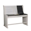 White and Black Wooden Counter Height Bench with Lift Top Seat O515