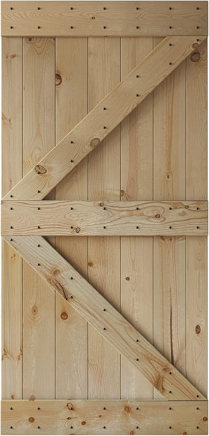 42 in x 84 in Knotty Wood Sliding Barn Door B21424