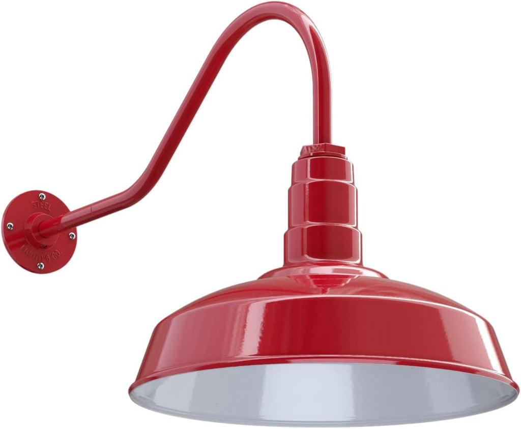 16 Dome Gooseneck Galvanized Outdoor Wall Mounted Barn Light J45616