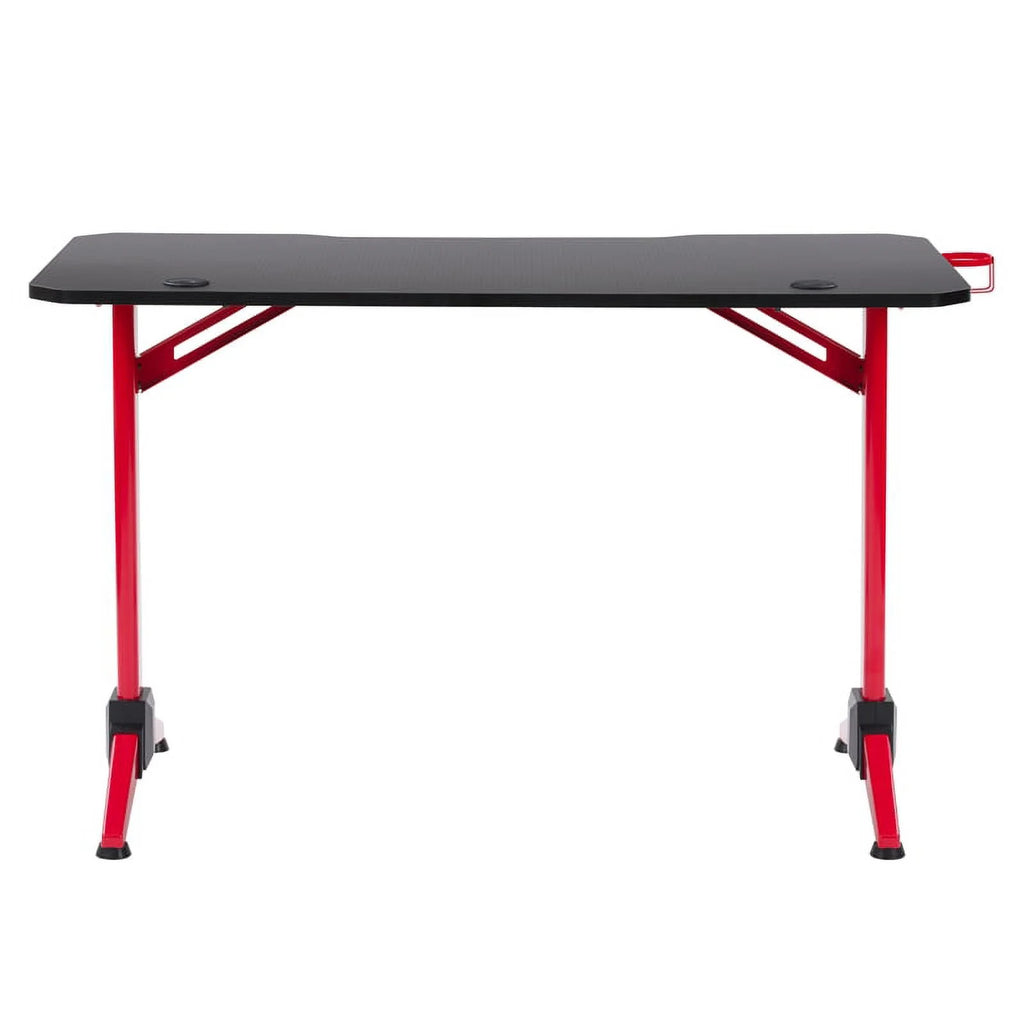 Black Engineered Wood Gaming Desk with LED Lights Z47144