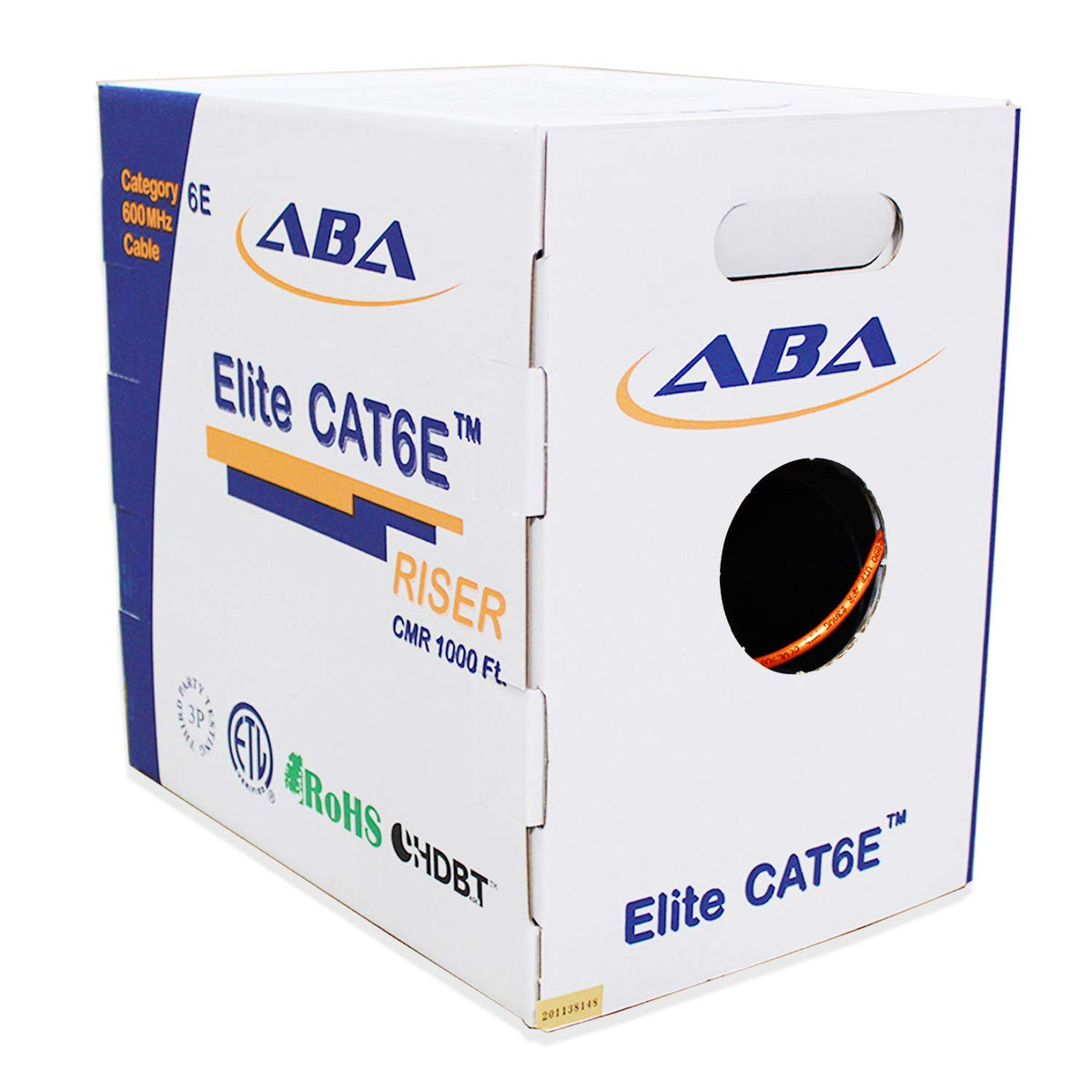 Cat6 CMR Riser Ethernet Cable 1000ft, 24AWG, Solid Bare Copper, 600MHz, Bulk LAN Cable X2195