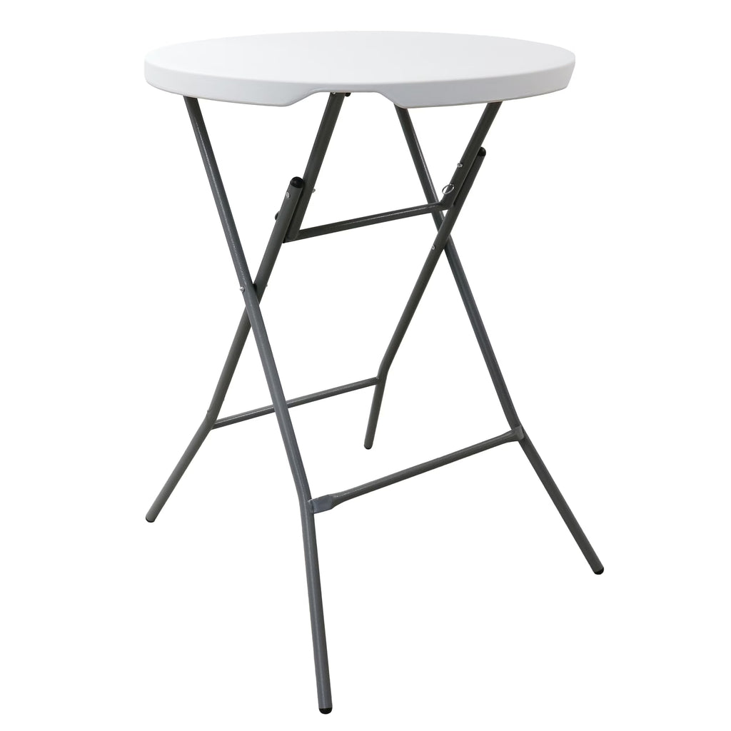 31 Inch Plastic Round Folding Bar Table in White A901