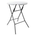 31 Inch Plastic Round Folding Bar Table in White A901
