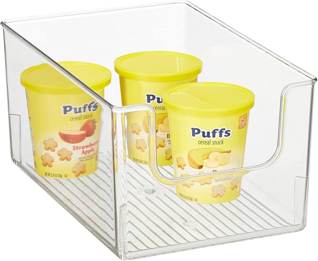 Clear Stackable Plastic Open Front Storage Organizer Bin Basket, 8 Pack N480