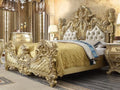 Antique Gold Faux Leather Bed W30250
