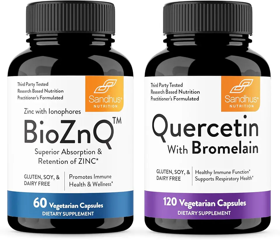 Zinc Supplement with Quercetin Bromelain Bioflavonoids Complex J12147