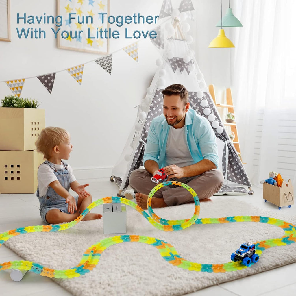 Magic Track Toy Electric Train 216Pcs Flexible Track Car H441866