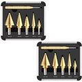 Step Drill Bit Set with Automatic Center Punch, 50 Sizes, 2 Pack L6485
