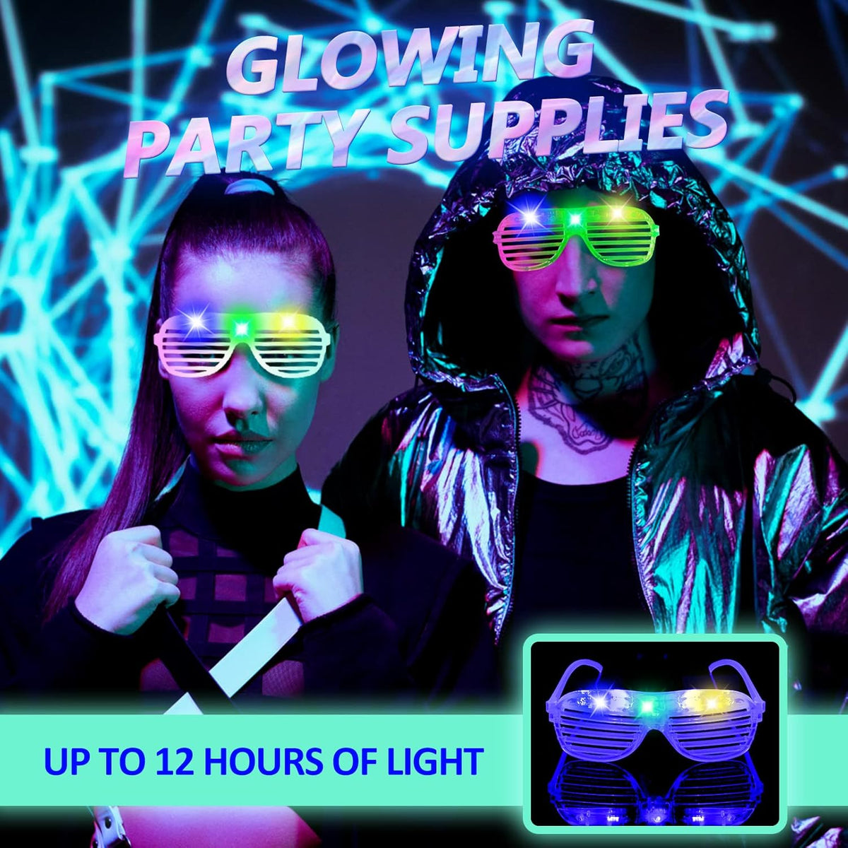 25 Pack Light Up Glasses E58610