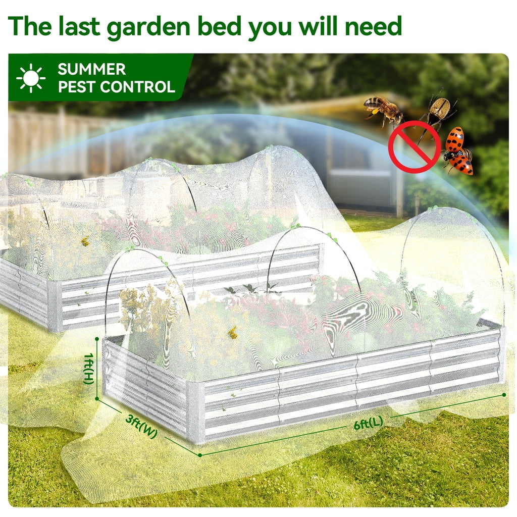 9x3x1 ft Galvanized Raised Garden Bed 2 Pack N983824