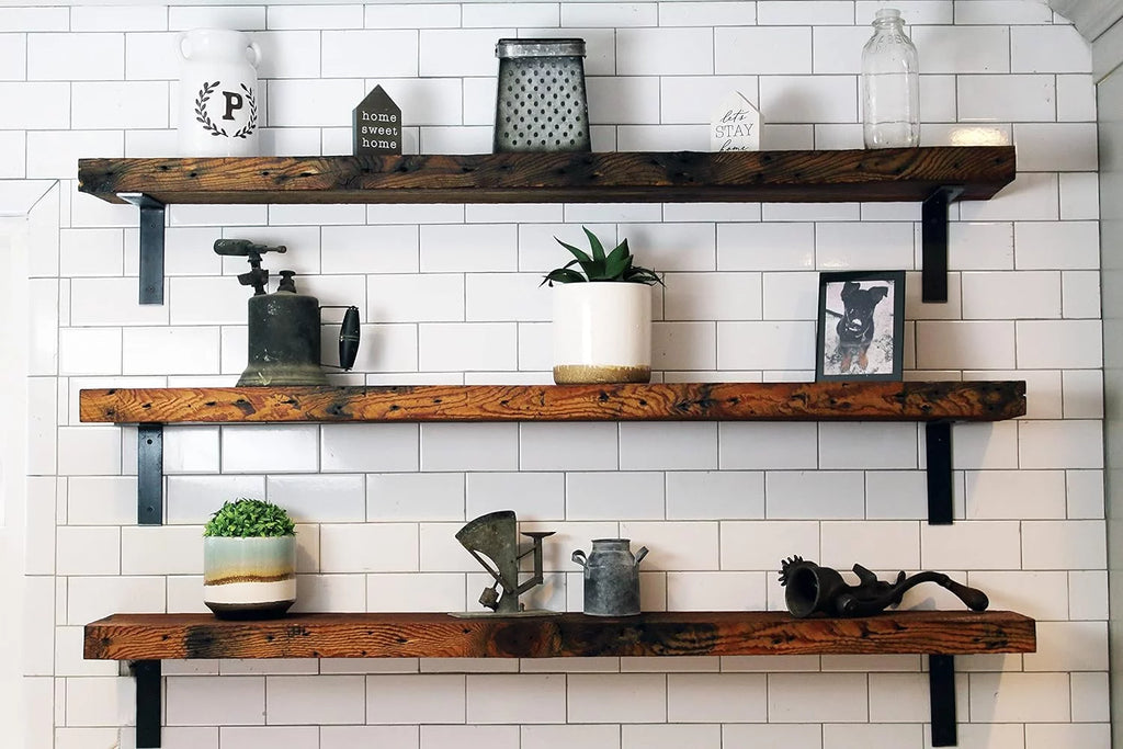 Unfinished Reclaimed Wood Mantel Shelf 60" L X 6" D L6193