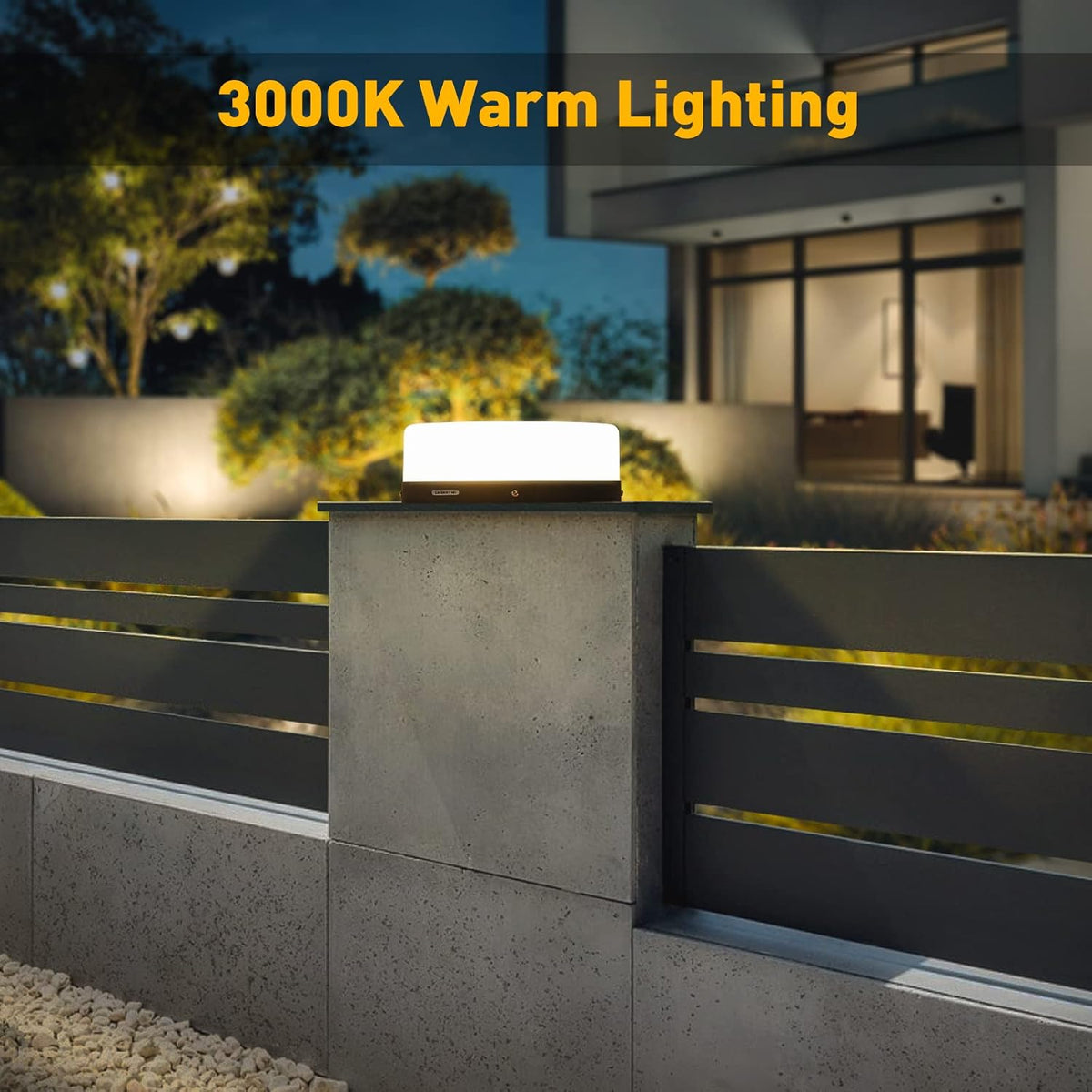 Outdoor Solar Post Cap Light, Modern LED Warm Light T309997