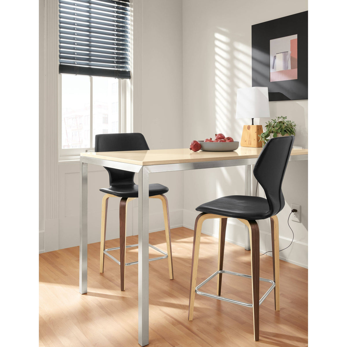 White Parsons Counter Table with White Quartz Top L737
