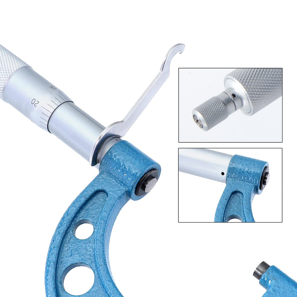 Outside Micrometer Set 0-4inch Range 0.0001" Graduation with Standards, Ratchet Stop, Carbide Heads 4Pcs J4141