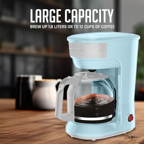 12-Cup Drip Coffee Maker with Borosilicate Glass Carafe, Black G2158
