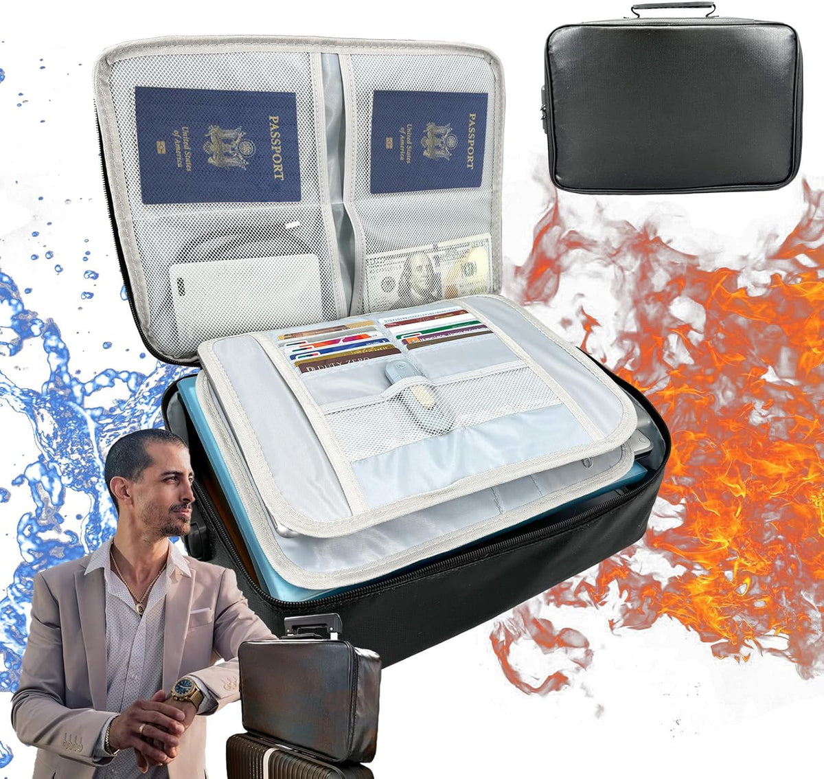 Fireproof Document Bag with Lock G391442