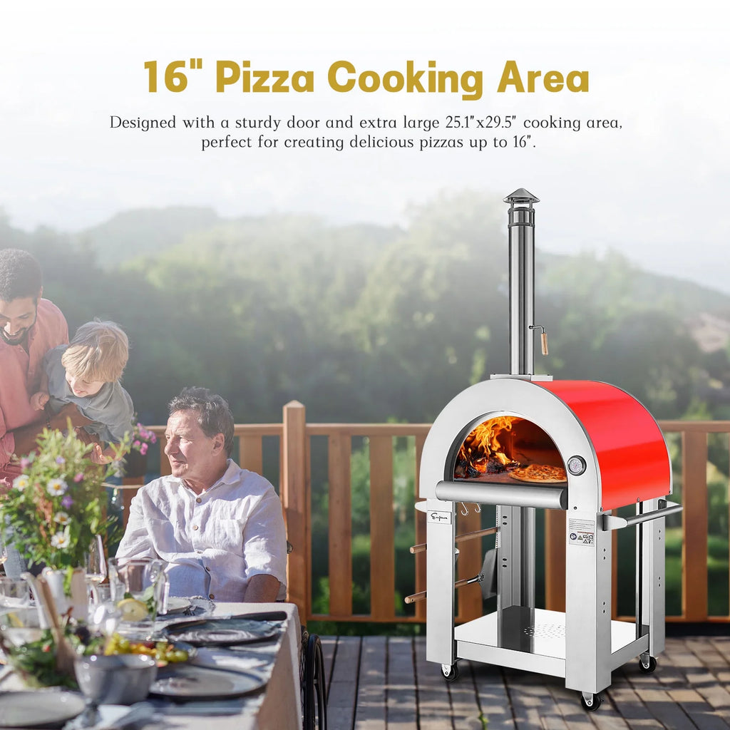 Wood Burning Outdoor Pizza Oven in Stainless Steel S9694
