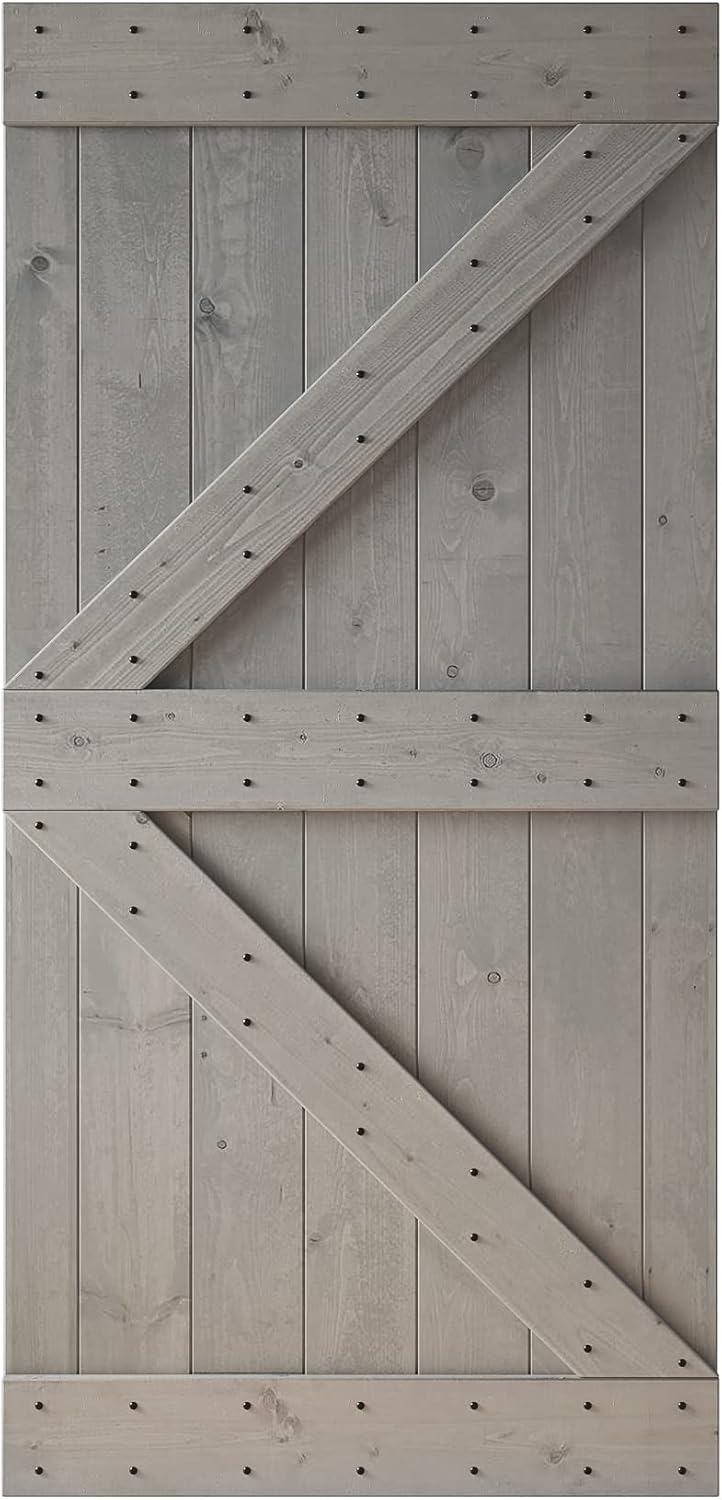 42 in x 84 in Knotty Wood Sliding Barn Door B21424