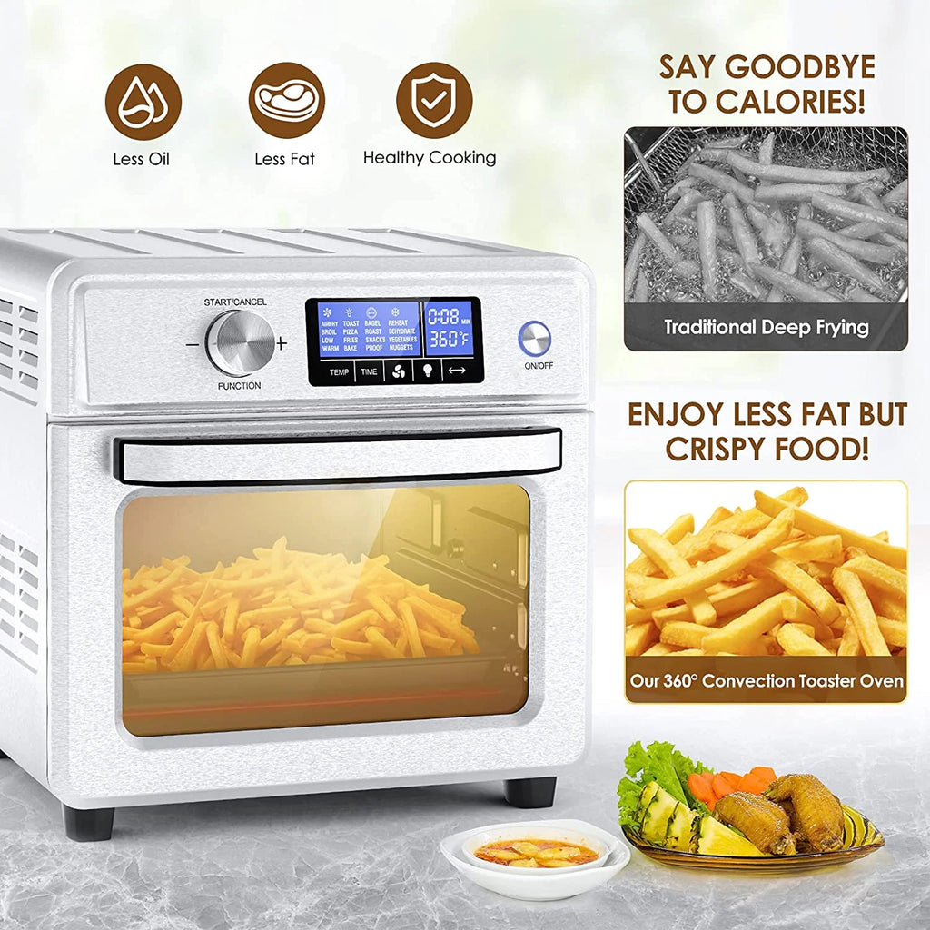 16-in-1 Stainless Steel Air Fryer Toaster Oven Combo with Digital Temperature Control, 9 Accessories & Cookbook Z477