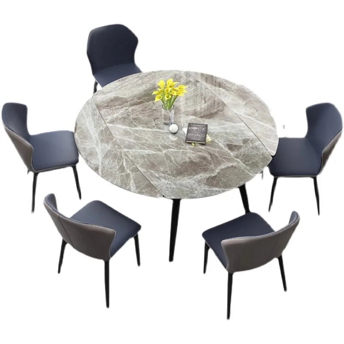 Light Luxury Rotating Rectangular Dining Table and Chair Set W159159