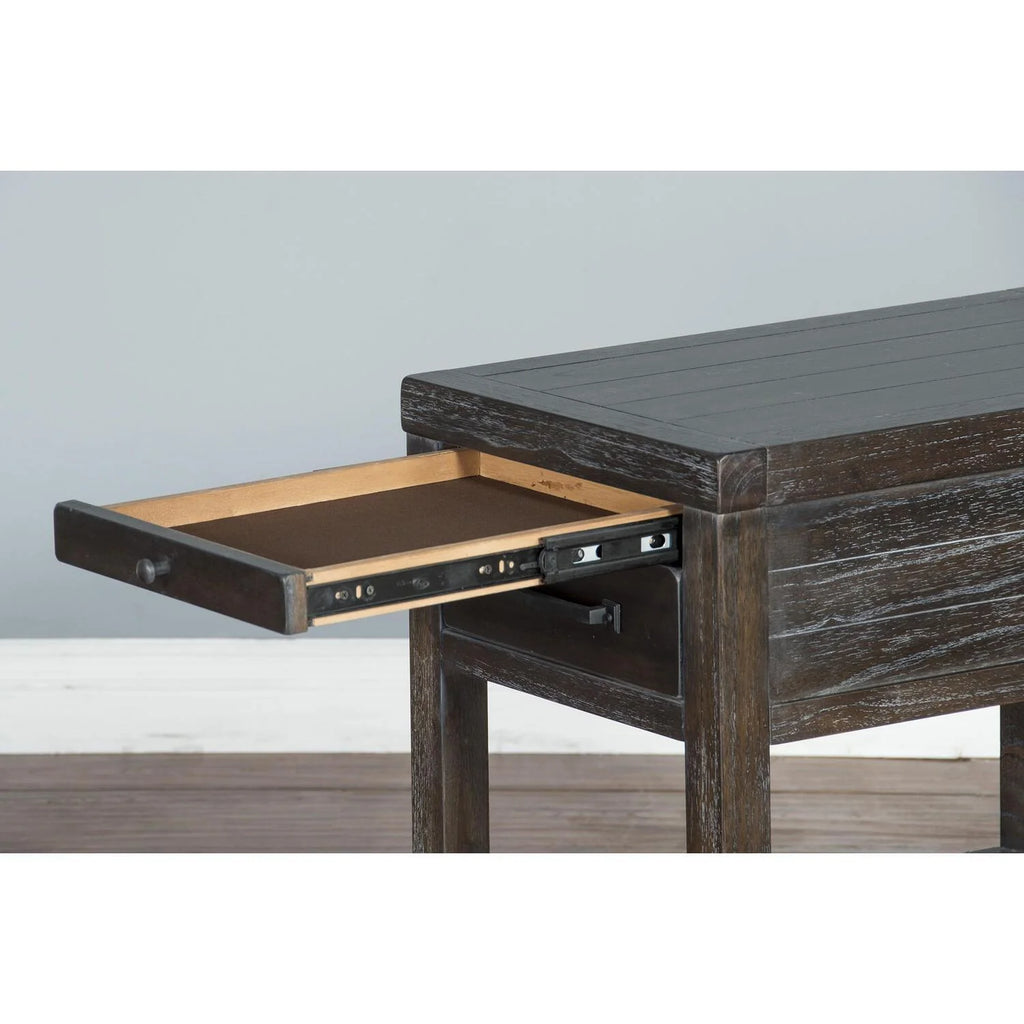 16" Mindi Wood Chair Side Table in Dark Brown Q1953