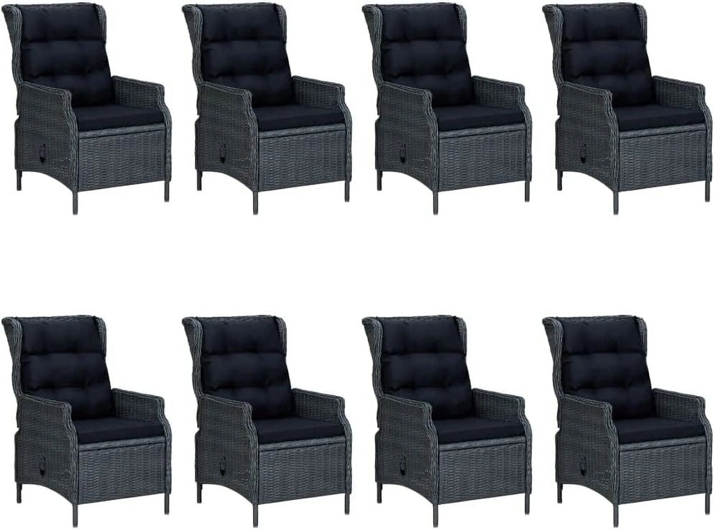 5 Piece Acacia Wood Patio Lounge Set with Dark Gray Cushions R3606