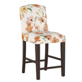 Camel Back Counter Height Barstool with Floral Print I356
