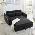 Black Velvet 3 in 1 Sleeper Sofa Couch Bed with 2 USB Ports L86773
