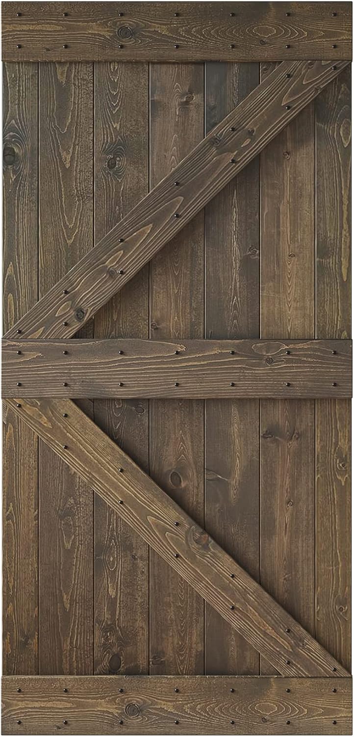42 in x 84 in Knotty Wood Sliding Barn Door B21424