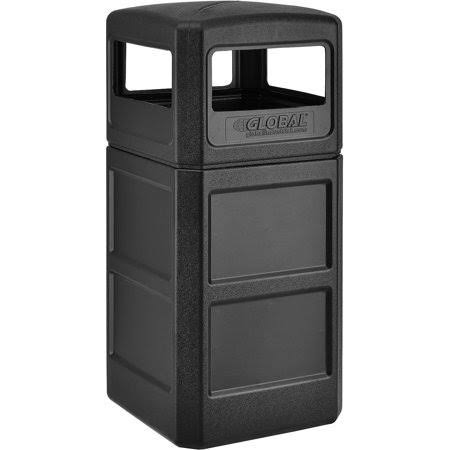 42 Gallon Black Plastic Waste Receptacle with Dome Lid C5198