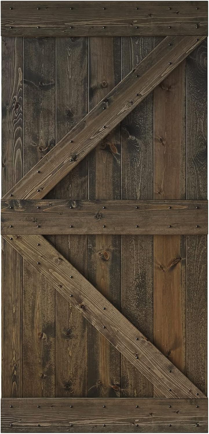42 in x 84 in Knotty Wood Sliding Barn Door B21424